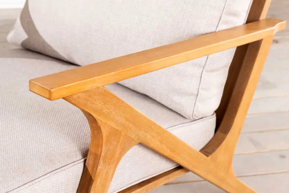 Riess-Ambiente Mehr...|Massivholzstühle > Wetterfester Gartenstuhl COMFORT LINE natur beige Akazienholz Loungesessel