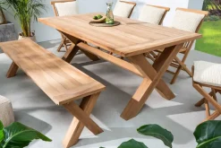 Riess-Ambiente Mehr...|Massivholz Gartenmöbel > Wetterfester Gartentisch EMPIRE TEAK 160cm natur Teakholz Massivholz Outdoor-Esstisch