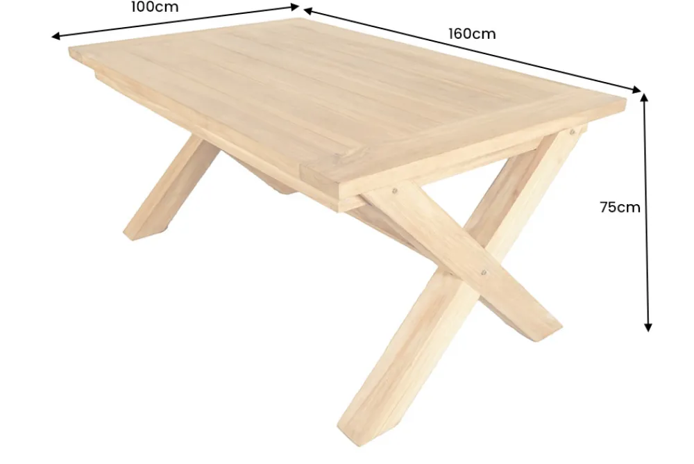 Riess-Ambiente Mehr...|Massivholz Gartenmöbel > Wetterfester Gartentisch EMPIRE TEAK 160cm natur Teakholz Massivholz Outdoor-Esstisch