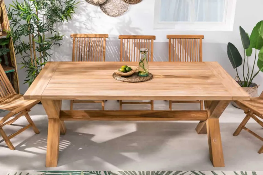 Riess-Ambiente Mehr...|Massivholz Gartenmöbel > Wetterfester Gartentisch EMPIRE TEAK 160cm natur Teakholz Massivholz Outdoor-Esstisch