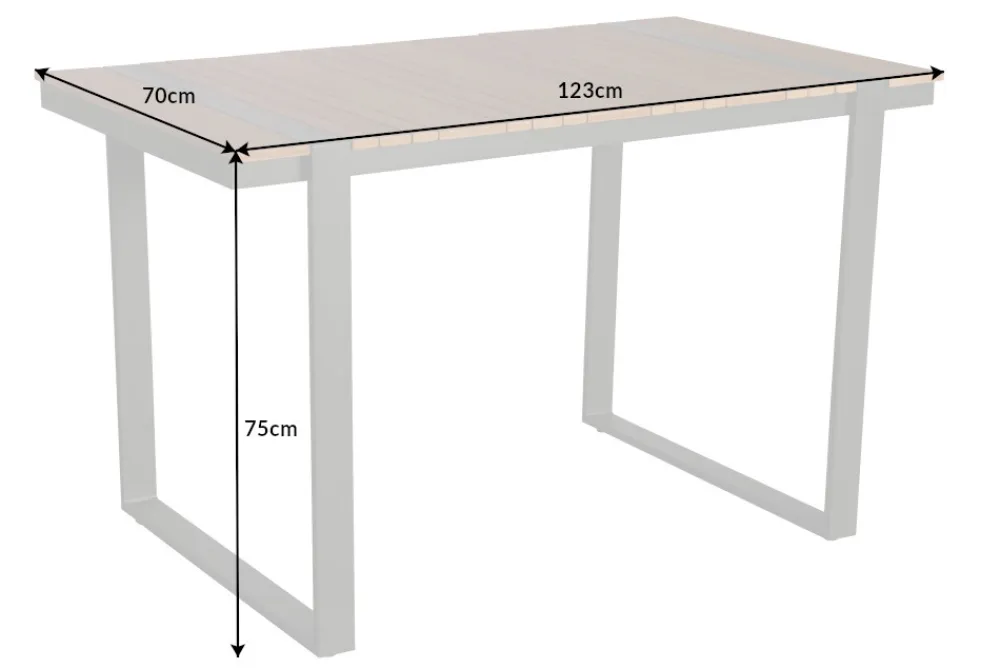 Riess-Ambiente Gartentische > Wetterfester Gartentisch TAMPA LOUNGE 125cm grau natur Aluminium Metall Holz-Design Outdoor