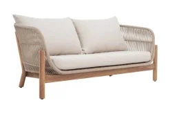 Riess-Ambiente Sitzgruppen > Wetterfestes Gartenlounge Set ROPE natur beige Akazienholz Aluminium inkl. Tisch Sitzpolster