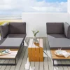 Riess-Ambiente Skandinavisch|Sitzgruppen > Wetterfestes Gartenmöbel Set IBIZA MODULAR LOUNGE 250cm anthrazit Aluminium inkl. Sitzpolster