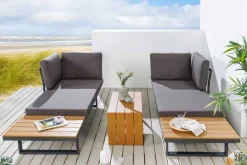 Riess-Ambiente Skandinavisch|Sitzgruppen > Wetterfestes Gartenmöbel Set IBIZA MODULAR LOUNGE 250cm anthrazit Aluminium inkl. Sitzpolster