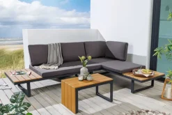Riess-Ambiente Skandinavisch|Sitzgruppen > Wetterfestes Gartenmöbel Set IBIZA MODULAR LOUNGE 250cm anthrazit Aluminium inkl. Sitzpolster