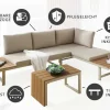 Riess-Ambiente Sitzgruppen > Wetterfestes Gartenmöbel Set IBIZA MODULAR LOUNGE 250cm champagner greige Aluminium