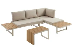 Riess-Ambiente Sitzgruppen > Wetterfestes Gartenmöbel Set IBIZA MODULAR LOUNGE 250cm champagner greige Aluminium