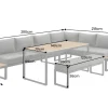 Riess-Ambiente Skandinavisch|Sitzgruppen > Wetterfestes Gartenmöbel Set IBIZA GRAND 280cm anthrazit Aluminium inkl. Sitzpolster