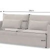 Riess-Ambiente Retro Möbel|3-Sitzer Sofa > XXL Sofa mit Schlaffunktion APARTMENT taupe Cord inkl. Bettkasten und Kissen