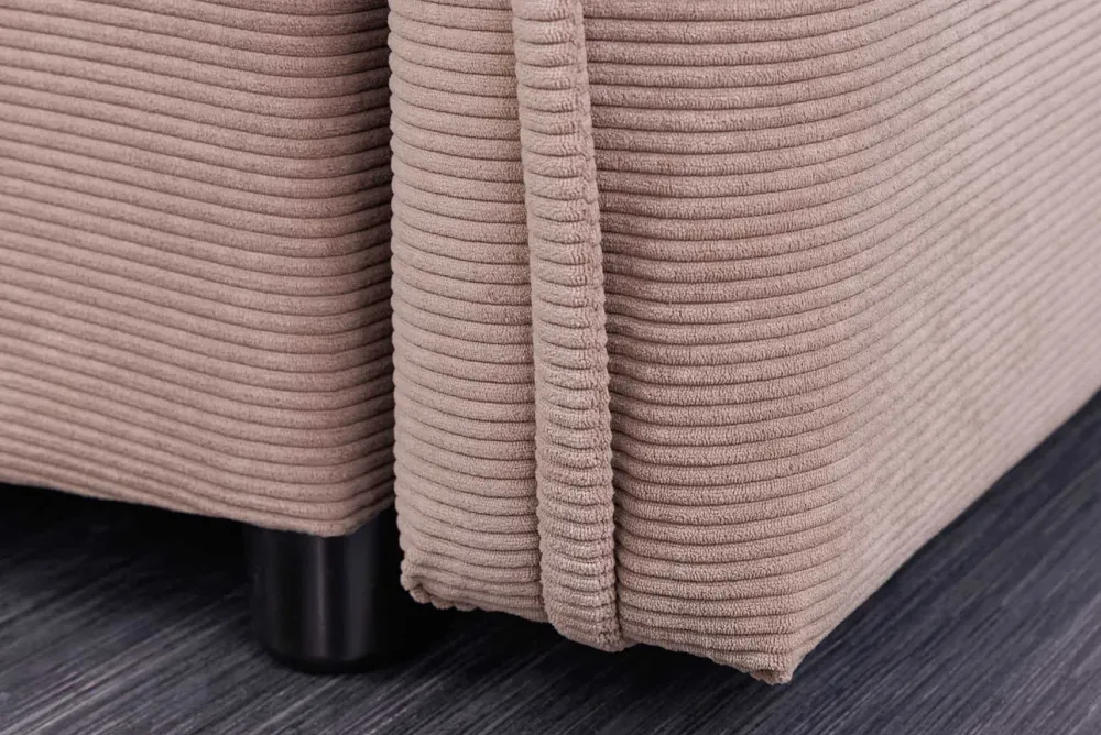 Riess-Ambiente Retro Möbel|3-Sitzer Sofa > XXL Sofa mit Schlaffunktion APARTMENT taupe Cord inkl. Bettkasten und Kissen