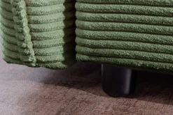 Riess-Ambiente Retro Möbel|3-Sitzer Sofa > XXL Sofa mit Schlaffunktion APARTMENT grün Cord inkl. Bettkasten und Kissen