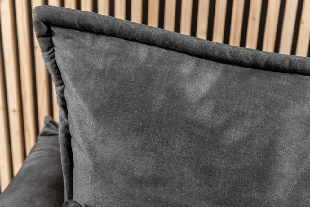 Riess-Ambiente Samt Möbel|Retro Möbel > XXL Sofa mit Schlaffunktion APARTMENT grau Samt inkl. Bettkasten und Kissen