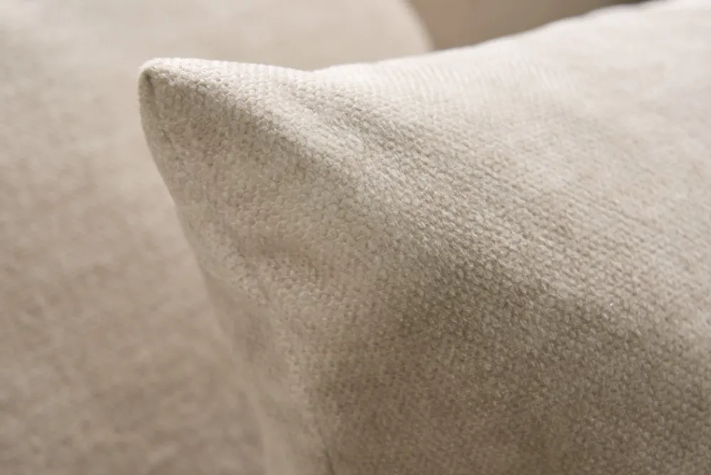 Riess-Ambiente Skandinavisch|Xxl Sofa > XXL Wohnlandschaft KENT 305cm champagner beige Vogue Velours Samt Federkern mit Hocker