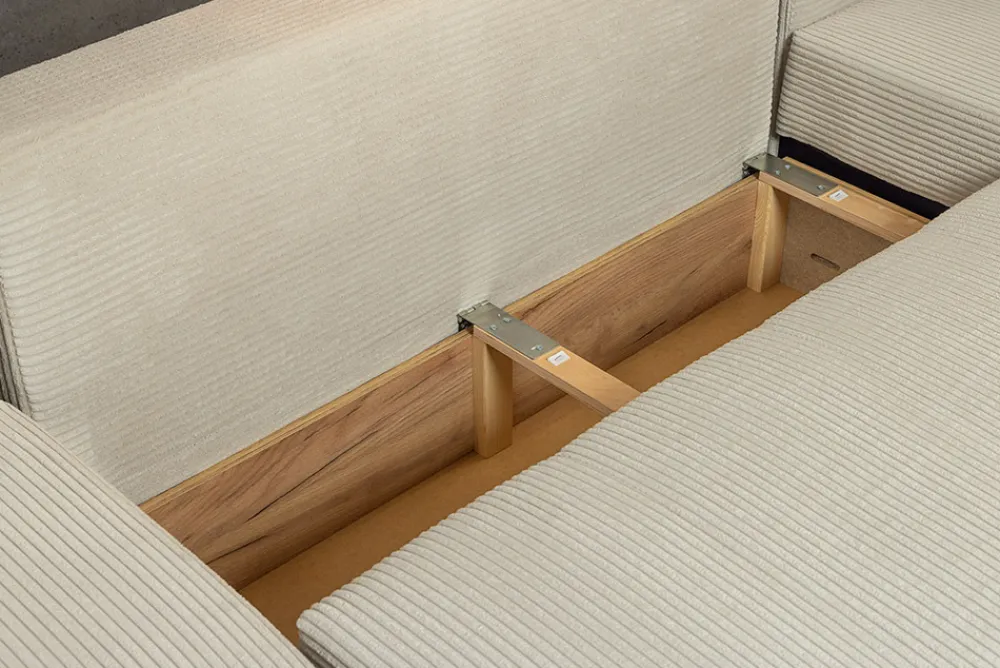 Riess-Ambiente Xxl Sofa > XXL Wohnlandschaft LODGE 315cm champagner beige Cord Sofa mit Schlaffunktion